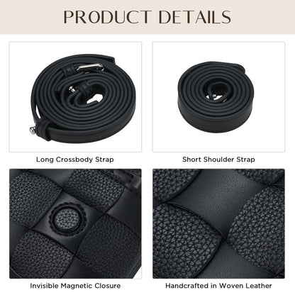 CHUNLI Trendy Woven Evening Clutch Purses for Women, PU Leather Crossbody Shoulder Purse Handbag for Women Evening, Formal Events, Wedding, Party, and Special Occasions