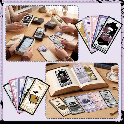 Gersoniel 200 Pcs Dark Romance Bookmarks Summer Halloween Ghothic Cute Tarot Pop Magic Ticket Designed Reading Tracker Reading Accessory Bookish Page Clip Gifts for Book Lover School Library