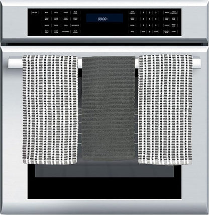 Thanksgiving Kitchen Towels- Set of 3 100% Cotton Solid Dark Gray and