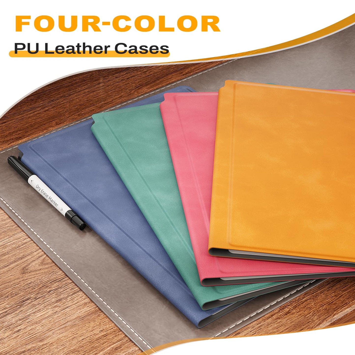 Small Dry Erase Board,12" x 9" Portable Dry Erase White Board,Double-Sided Folding Whiteboard with Pen(Orange)