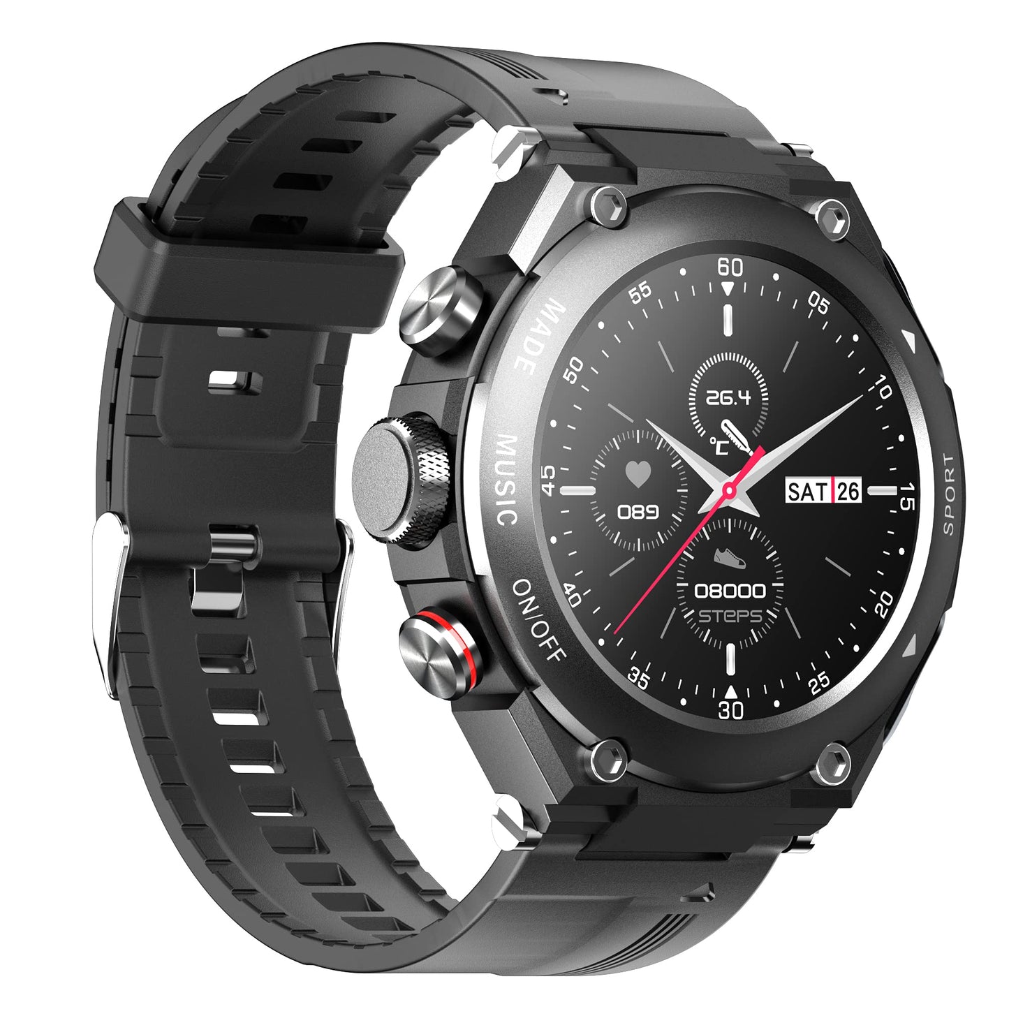 Desong Smart Watch with Earbuds 3 in 1 Round Fitness Tracker 1.28inch Smartwatch for Men Answer/Make Call Speaker Recording Sleep Monitor Sports Smart Watch Long Time Standby