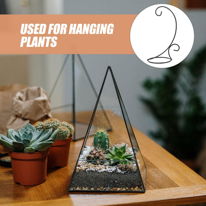 FOMIYES 2pcs Black Iron Hanging Plant Bracket Half-circle Hook Ornament Display Stand Hanging Terrarium Holder for Indoor Air Plants and Miniature Glass Bottles