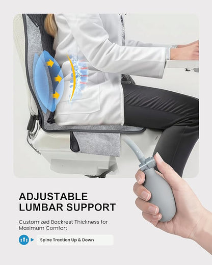 COMFIER Back Massager with Heat,Massage Chair Mat with Adjustable Lumbar Support,Seat Warmer Cushion with 8 Vibration Motors & 5 Modes & Bag,Office Chair Massage Pad for Recliner,Gifts for Mom Dad