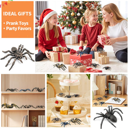 THINKBAY 6PCS Spiders Figurines Animal Toys, Prank Toy for Kids, Safari Animal Toys for Toddlers, Educational Preschool Toy Birthday Gift for Boys Girls, and Kids