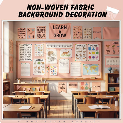 Breling 16 inch x 80 ft Fabric Bulletin Board Roll for Classroom Waterproof Non-Woven Fabric Background Roll Anti-Wrinkle Bulletin Board Background for Back to School Wall Decor DIY Craft(Blush)