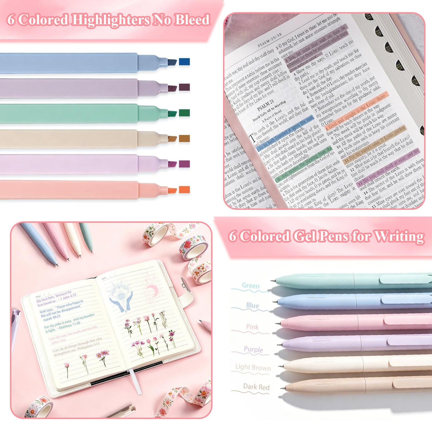 Bible Journaling Kit for Women Teen Girls, 102PCS Bible Study Supplies, Christian Gifts for Women, Bible Journal with Lock, No Bleed Highlighters, Bible Tabs, Stickers, Bible Study Kit Prayer Journal