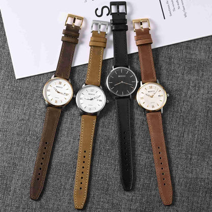 WOCCI 20mm Elite Watch Band, Top Grain Leather, Quick Release, Silver Buckle (Dark Brown)