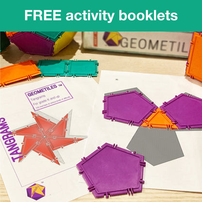 Geometiles 3D Building Set for Learning Math, Includes Many Online Activities, 96-pc, Made in USA