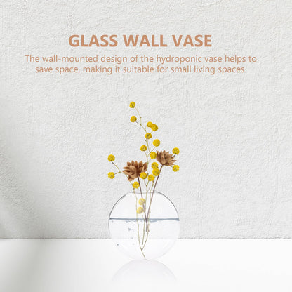 Hemobllo 2pcs Wall Mounted Hydroponic Glass Vases Glass Planter Holders for Indoor Plant Terrariums Home Decor