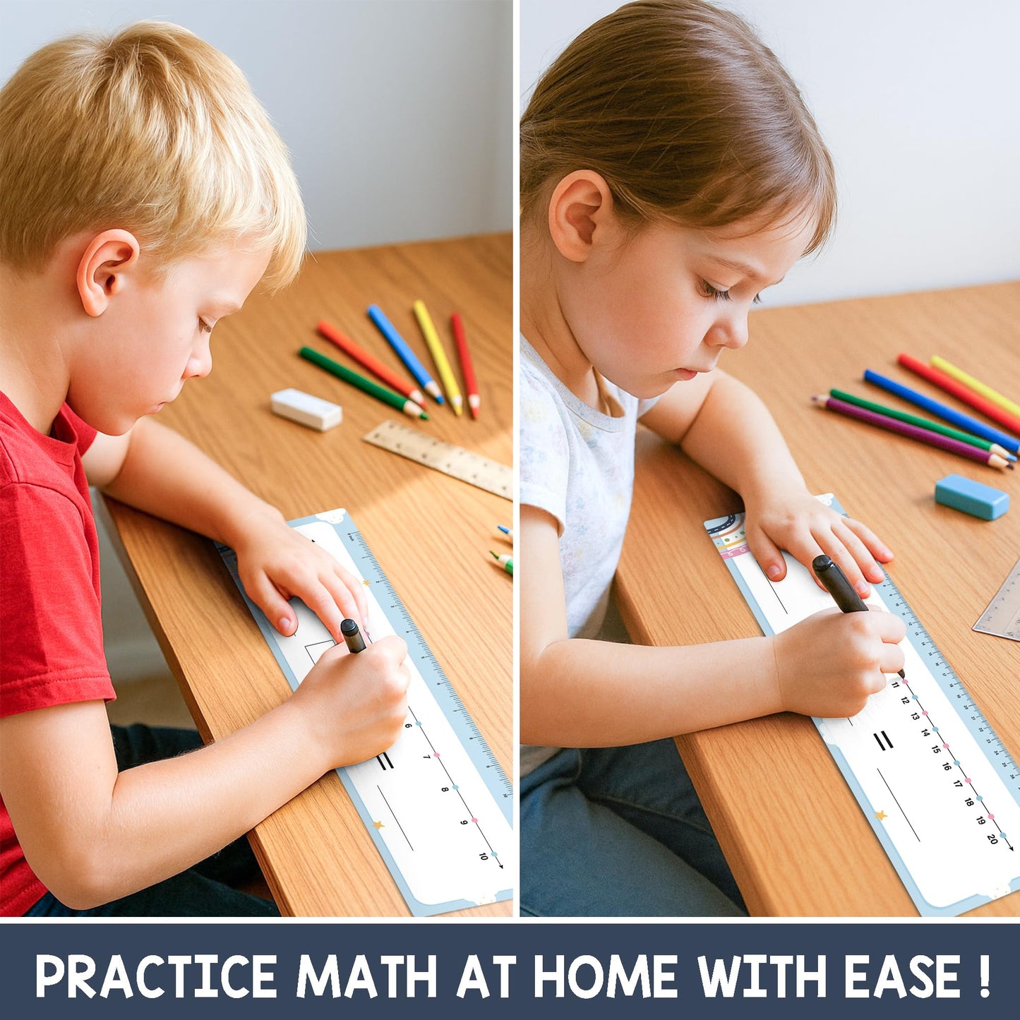 26 Pack Boho Number Line Dry Erase Boards Cards, 14"x4", Double-Sided, 0-10 on One Side & 0-20 on Other Side, Math Manipulatives for Student, Education Classroom Must Haves