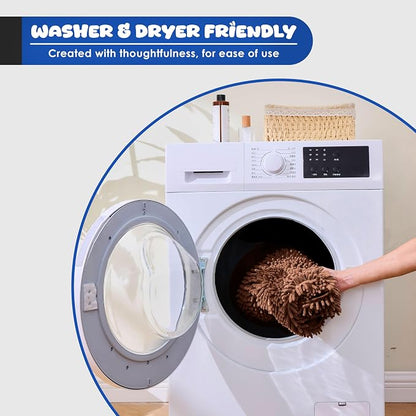 Dog Towel Microfiber, Coffee | Super Absorbent, Fast Dry, Hand Pockets, Large & Small Dogs, Machine Washable