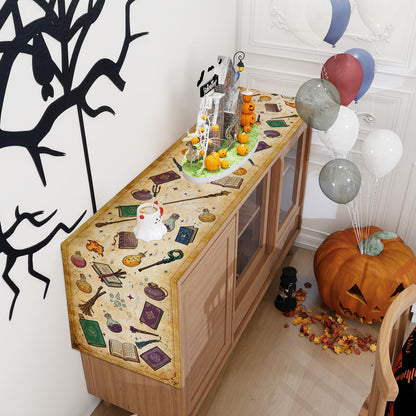 Halloween Table Runner, Halloween Home Kitchen Dining Room Table Decor, Boy Birthday Party Baby Shower Decorations and Supplies for Kids 13x90 Inch