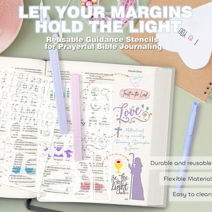 53 Pcs Bible Study Supplies, Bible Study Kit Journaling Supplies with 12 Bible Highlighters No Bleed and Tabs, 6 Pens, 6 Bookmarks, Books of the Bible Sticker and More, Christian Gifts for Women