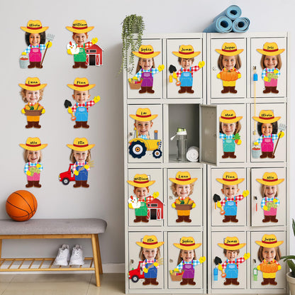 60pcs Farm Theme Cutouts Farmer with Straw Hat Bulletin Board Decorations Farmer Paper Cut-Outs Classroom Decor for Boy Girl Classroom DIY Craft Photo Kindergarten Preschool Wall Door Decor Supplies