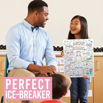 Hadley Designs All About Me Posters for Classroom Must Haves - 20 Star Student Poster, 100 Days of School Items, Star of The Week Poster Elementary Classroom Decor, End of School Year Teacher Supplies