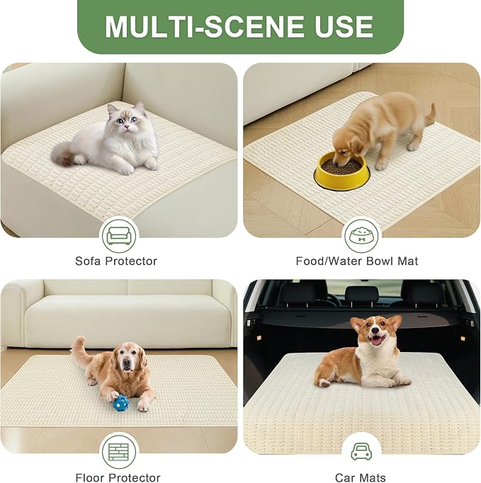 Washable Pee Pads for Dogs, Reusable Puppy Pads Dog Pads, Non-Slip Dog Pee Pads, Leakproof Pet Pee Pads Wee Wee Pads for Dogs. (Cream White, 60"x60"(Pack of 1))