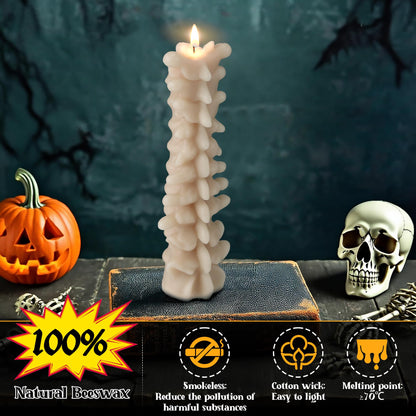 ElectricWise Spine Candle, Spooky Candle for Gothic Decor Gift, Christmas Premium Natural Scented Beeswax with Cotton Wick for Parties, Home, Rituals, Gift, Halloween Decorations