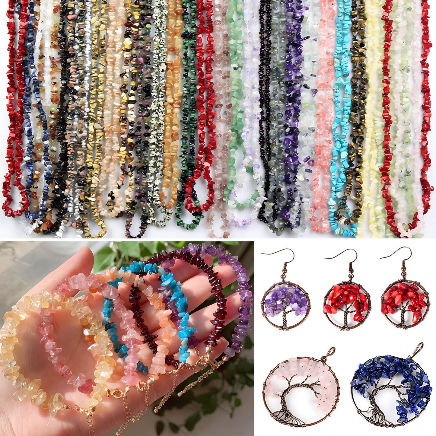 Natural Chip Stone Beads 450pcs Fluorite Chips 5-8mm Genuine Real Irregular Healing Crystal Rocks Hole Drilled DIY Loose Gemstone Beads for Jewelry Making Bracelet Earrings Necklace Crafting