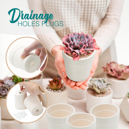 4E's Novelty Ceramic Flower Pots with Drainage Holes, 3.14", Pack of 12, Small Clay Garden Planters for Succulents, Cactus, Plants, DIY Easter Spring Craft Activity