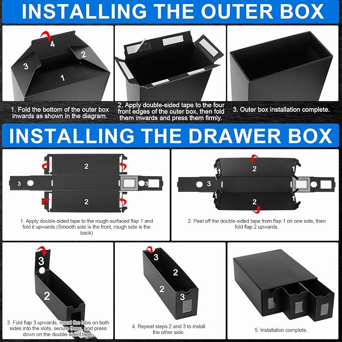 Trading Card Storage Box, 24000+ Cards Storage Box for Commander Display, Trading Cards Organizer with 72 Card Dividers, Labels & Tapes, Visible Card Deck Box for TCG MTG PTCG Sport Cards