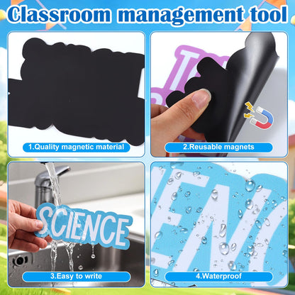 AmazingSpark 12 Pcs Class Subjects Magnets Pastel Classroom Daily Schedule Magnets Reusable Today's Schedules Labels Dry Erase Label for Whiteboard Bulletin Board Decor School Elementary Organization