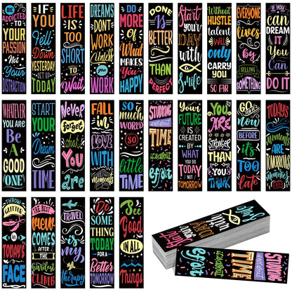 200Pcs Inspirational Bookmarks Motivational Quotes Bookmarks Bulk Double-Sided Printed Encouraging Book Markers Positive Page Markers for Students Teachers School Home Office Supplies