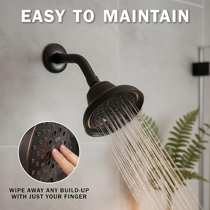Aqua Elegante Massage Shower Head With Mist - High Pressure Boosting, Adjustable Massaging Rainfall Showerhead For Low Flow Showers With Water Saving Nozzles - 1.8 GPM - Oil-Rubbed Bronze