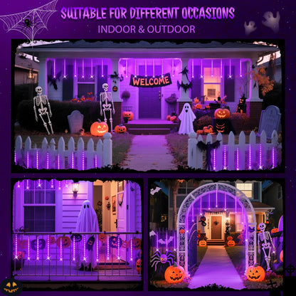 JMEXSUS Solar Halloween Lights Outdoor Purple Solar Lights