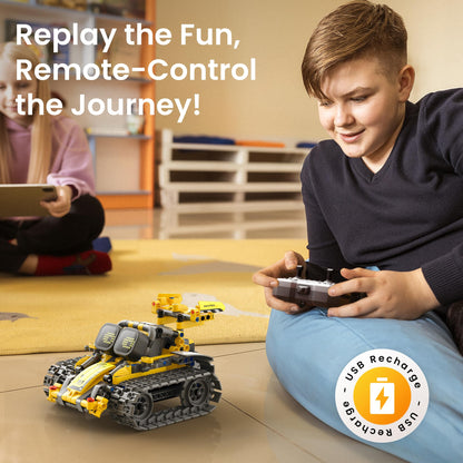 Sillbird Robot Building Kit with Remote Control for Boys Ages 8-14, STEM Coding Robotics Technic Toy Birthday Creative Gifts for Kids, Buildable 5in1 Models with 473 Pieces