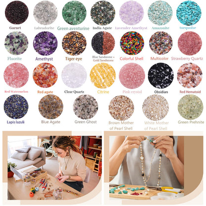 400pcs Natural Chip Stone Beads for Jewelry Making Citrine 5-8mm Irregular Gemstones Healing Crystal Loose Rocks Bead Hole Drilled for Ring Earrings Necklace Bracelet Making DIY Art Crafts