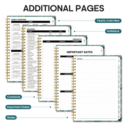 Planner 2026-2027, Academic Year Weekly and Monthly Calender Planner, from Jul 2026 - Jun 2027, Spiral Bound School Planning Book, Perfect for Teacher, Student, Women & Men, A4 (8.5" x 11"), Cats in Vine