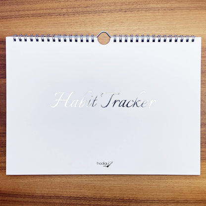 Habit Tracker Calendar (Undated 12 Month) Floral Design, Spiral Bound and Hanger, A4 Size (8,3"x11.7") Quality Heavy Paper, Monthly Habit Tracker Journal and Goal Tracker.