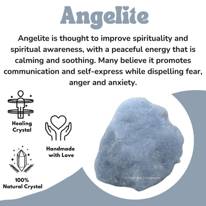 Amazing Gemstone Angelite Raw Crystals and Healing Stones, Natural Rocks for Tumbling - DIY Raw Stones and Crystals, 2 Pieces