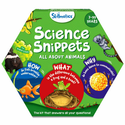 Skillmatics Flash Cards - Science Snippets Animals, STEM Learning Educational Toys & Learning Aids for Kids, Gifts for Boys & Girls Ages 7, 8, 9 & Up, Homeschool, Classroom & Travel Activity