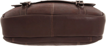 Kenneth Cole REACTION Show Business 16" Colombian Leather Business Laptop Portfolio Messenger Bag, Brown