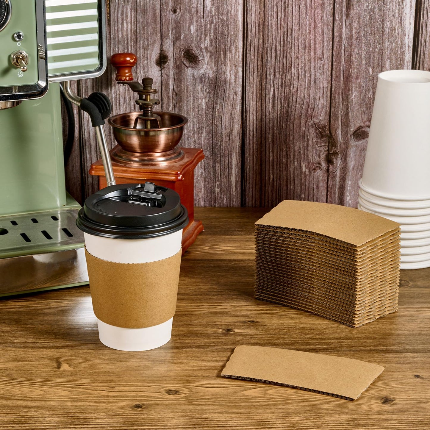 200 Pack Coffee Sleeves, Disposable Cup Sleeves for Hot and Cold Drinks, Strong Coffee Cup Sleeve Fit for 10-24 oz Cups