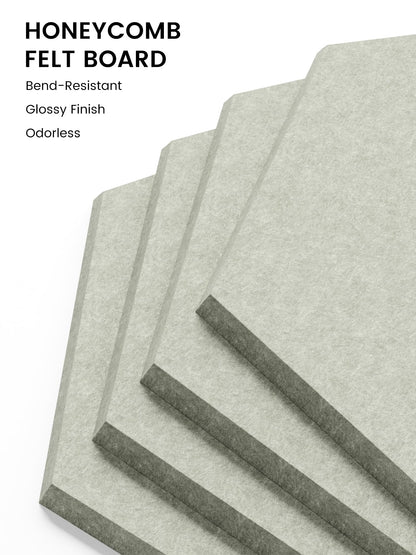 Fluxynara Hexagon Cork Board Alternative for Walls Decor-8-Pack Felt Bulletin Board Tiles,with 30 Pushpins,50 Adhesive Tabs for Office,Classrooms & Home Pin Board Felt Board-Sage