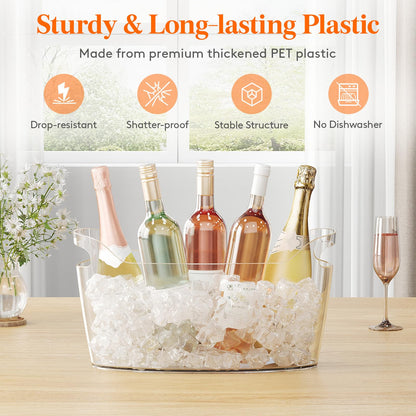 Lifewit 6.5L Ice Bucket for Parties 2 Pcs, Large Beverage Tub with Scoop, Drink Cooler for Dirty Soda Bar, Portable Champagne/Wine/Beer/Juice Table Chiller for Outdoor Bar & Mimosa Bar Supplies