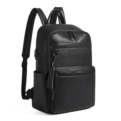 Mroede Laptop Backpack for Women,Leather Backpack with 15.6 inch Laptop Compartment,Large Capacity Computer Backpacks Purse,Carry-on Travel Backpacks,Casual Daypack for Work Business College,Black