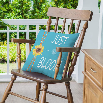 Mimkus Sunflower Pillow Cover 18 x 18 Inch Set of 4 Spring Summer Throw Pillow Covers Floral Double-Sided Printing Blue Cushion Cover for Sofa Home Decor