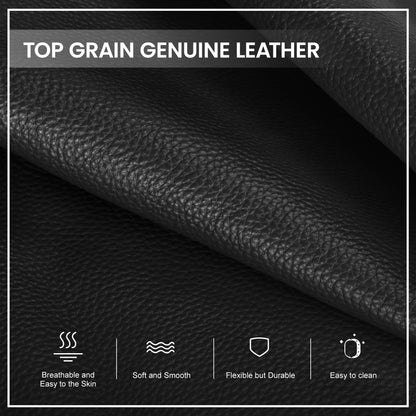 befen Genuine Leather Tote Bag for Women Work,Black Leather Tote Bag,Large Women's Zippered Shoulder Bags Purses Satchel Handbags with Top Handles Work Purse for Daily Travel