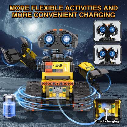 ADUSRIZ 5 in1 Stem Robot Building Kit for Kids Ages 8-13, 688 PCS Remote & App Controlled Dinosaur Car Building Toys for Kids Science Learning, Birthday Gifts for 8 9 10 11 12+ Years Old Boys Girls