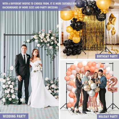 Backdrop Stand Kit - 6 Widths, 10x7.5ft Adjustable Background Stand for Parties & Studio Photography