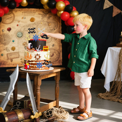 Pirate Birthday Cake Decoration Pirate Birthday Party Supplies Treasure Chest Cake Decoration Pirate Cupcake Picks Pirate Ship Cake Decoration Treasure Hunt Cake Decor