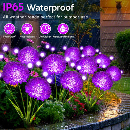 Solar Garden Lights, 8 Pack Solar Purple Swaying Firefly Lights with Flowers, Waterproof Purple Halloween Flowers Light Outdoor for Garden Patio Yard Fall Decoration, Gifts for Women Mother's Day
