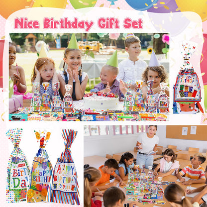 Saypacck 194 Pcs Birthday Return Gifts Birthday Classroom Stationery Party Favors Includes Notebook Ballpoint Pen Bookmark Sticky Notes Goodie Bag Stuffers Gifts School Student Rewards Prize