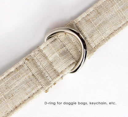 Sam and Maui Linen Blend Dog Leash with D-Ring, 4.5 FT Walking Lead for Small Dog, Light Grey S