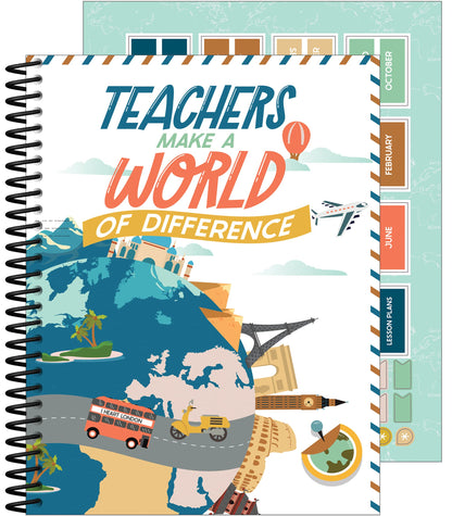 Carson Dellosa Let's Explore Teacher Planner 2025-2026, Undated 8" x 11" Lesson Plan Book With Retro Stickers, Class Schedule, Weekly Calendar, Classroom Must Haves, Homeschool and School Supplies