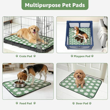 LOOBANI Washable Puppy Pads: Waterproof Reusable Pee Pads for Dogs, Non-Slip and Leak-Proof Dog Pee Mat, Absorbent Dog Training Pads for Puppy Playpen, Crate, Potty Training (36"x41", 2 Packs)