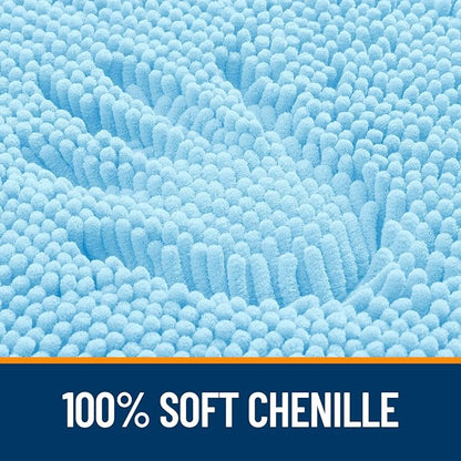 OLANLY Large Bathroom Rugs 70x46, Extra Soft Absorbent Chenille Bath Rugs, Rubber Backing Quick Dry, Machine Washable Bath Mats for Bathroom Floor, Tub and Shower, Home Decor Accessories, Sky Blue